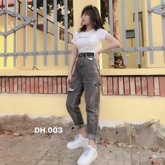 Quần bagy bò khói rách mã 003 DH12 TTPM