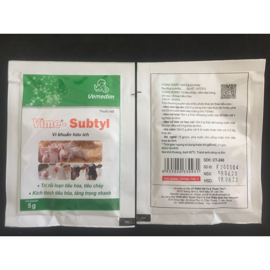 Men tiêu hóa cho Chuột Hamster, Bọ Ú, Thỏ, Chim Vẹt Vime- Subtyl