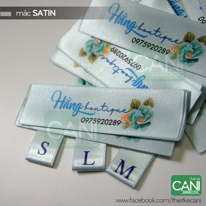 Mác Size cotton Mác size satin - Hàng có sẵn hoac in theo yêu cầu
