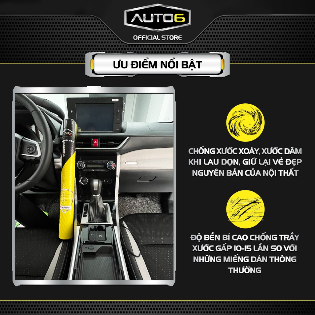 Bộ 5 chi tiết Film PPF trong suốt dán xe TOYOTA VELOZ chống xước bảo vệ nội thất ô tô - AUTO6