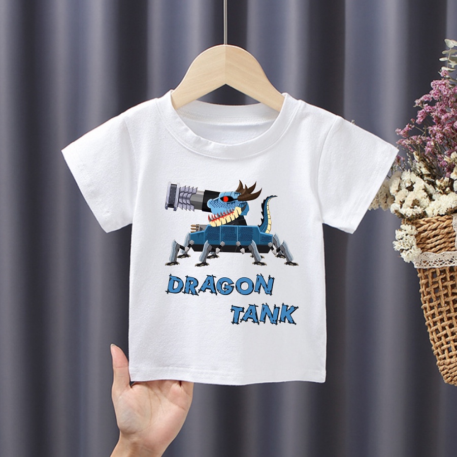 Áo thun trẻ em 💖Áo cotton mát mịn họa tiết Quai Vật Xe Tăng dễ thương cho bé trai và bé gái - SSSHOP