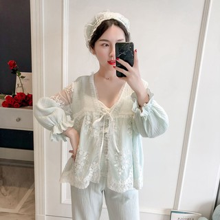 Bộ ngủ Pijama 3 món bánh bèo tiểu thư