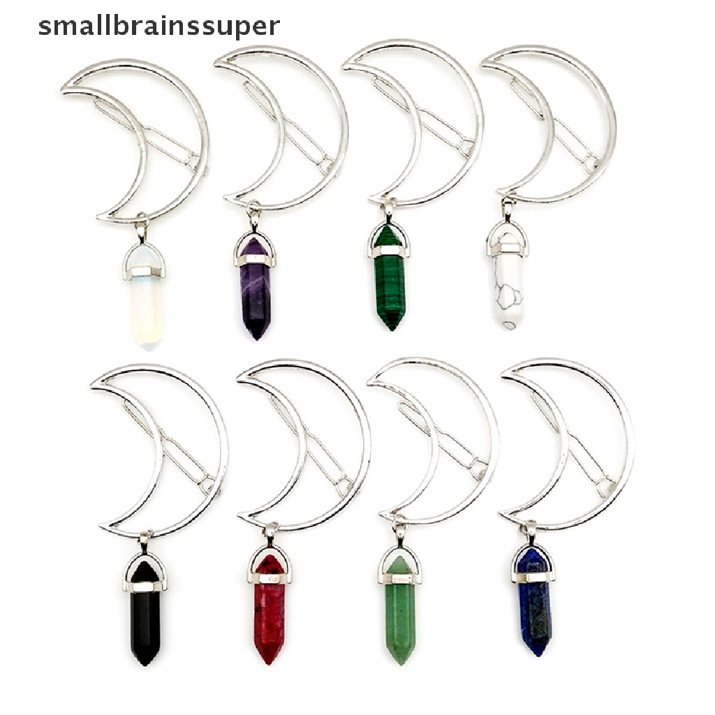 Kẹp Tóc Nhỏ Mặt Đá Mặt Trăng Tự Nhiên Bằng Hợp Kim SBS Cho Nữ