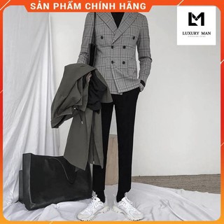 [Hàng cao cấp] Áo vest nam đẹp - Áo vest nam kẻ caro xám phong cách Hàn Quốc