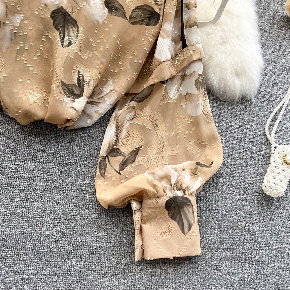 Áo sơ mi voan hoa dài tay ulzzang   251121 TP2