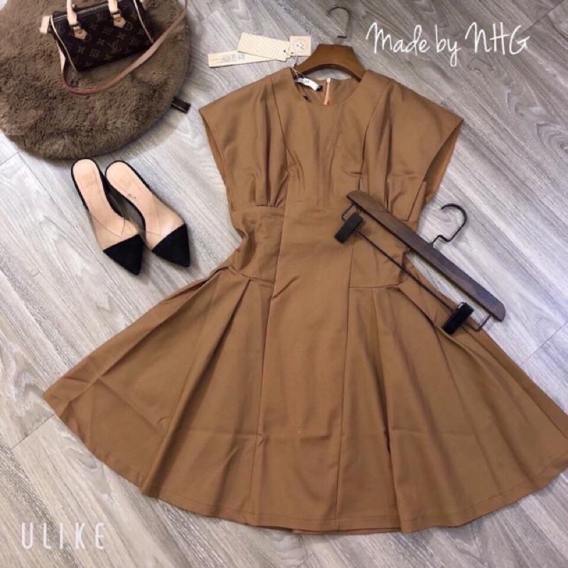 Đầm thiết kế, Đầm Tay Cánh Tiên Eo Cong Xếp Li Trẻ Trung kiểu pháp | BigBuy360 - bigbuy360.vn