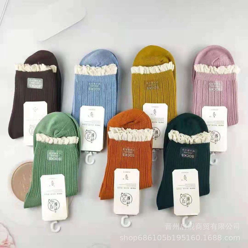 Tất Vớ Nữ Cổ Cao Nhiều Màu Siêu Dể Thương, Chất Vải Gân Tăm Mềm Mịn, Thoáng Mát - Subo Shop