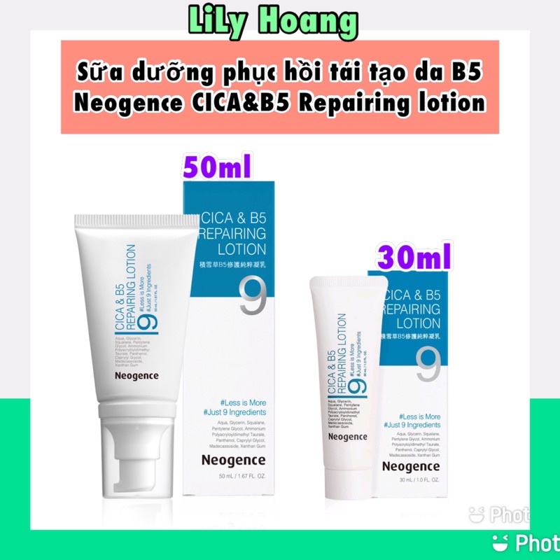 Sữa dưỡng phục hồi tái tạo da B5 Neogence CICA&B5 Repairing lotion