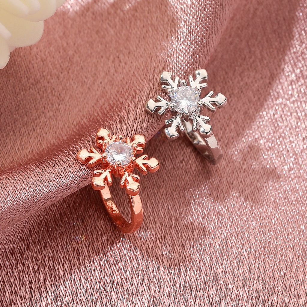 Khuyên Kẹp Vành Tai Nữ Hình Bông Tuyết Thời Trang