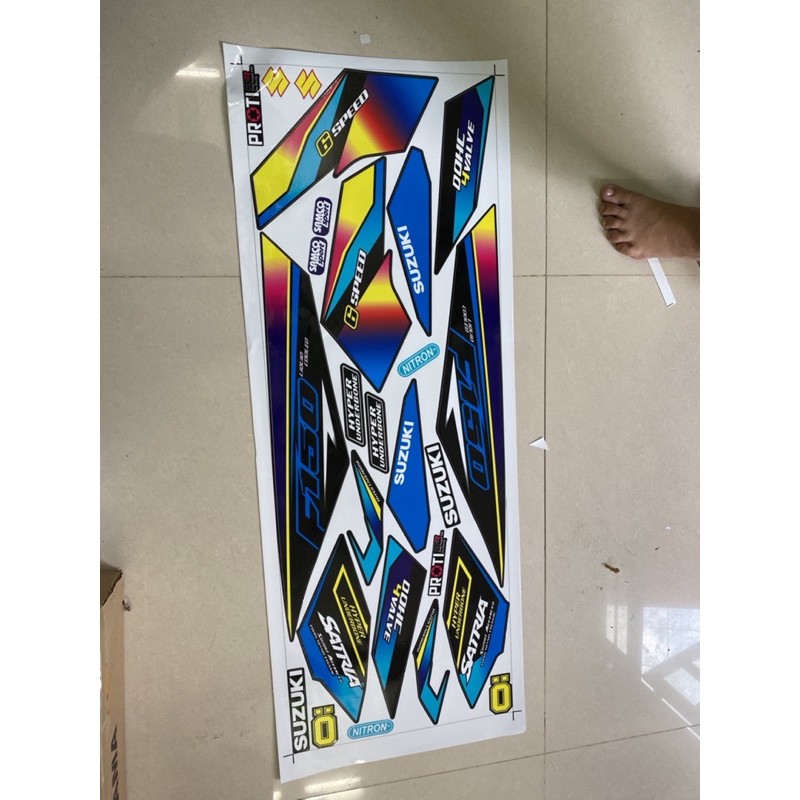 ( Quí khách vui lòng mang ra tiệm cho thợ dán ) Tem satria fi 7 màu