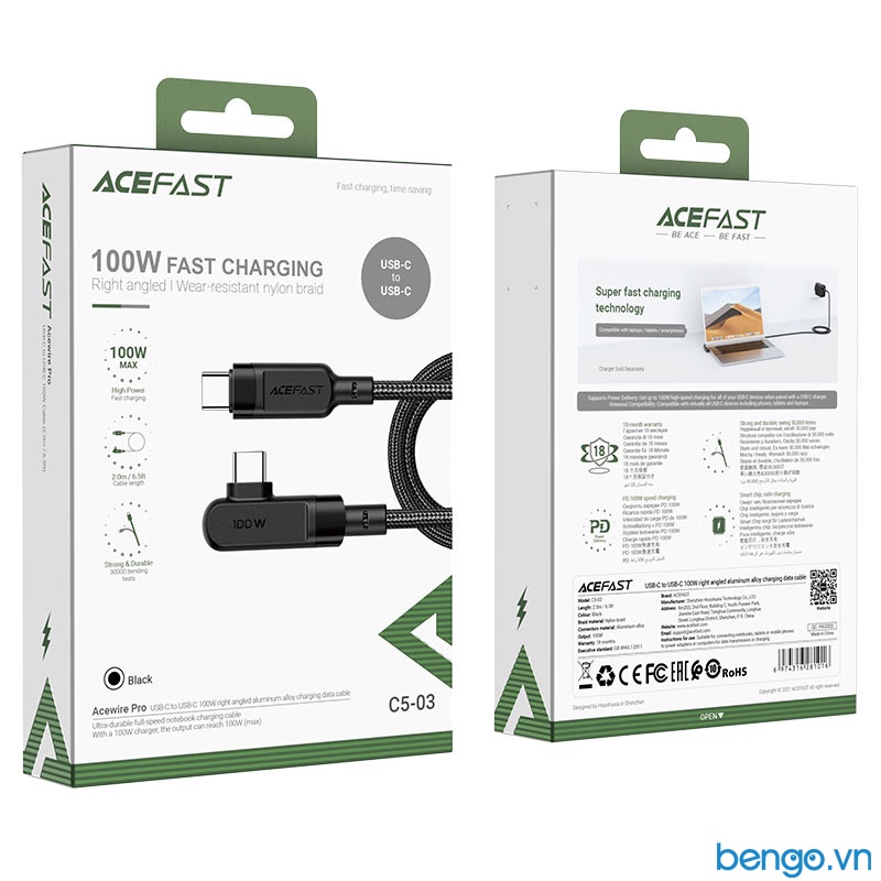 Cáp ACEFAST USB-C To USB-C 100W Dài 2m - C5-03