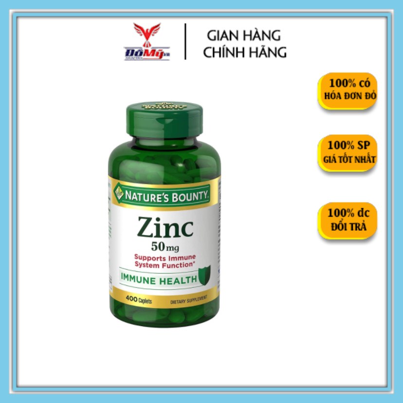 VIÊN UỐNG NATURE’S BOUNTY ZINC 50MG 400 VIÊN