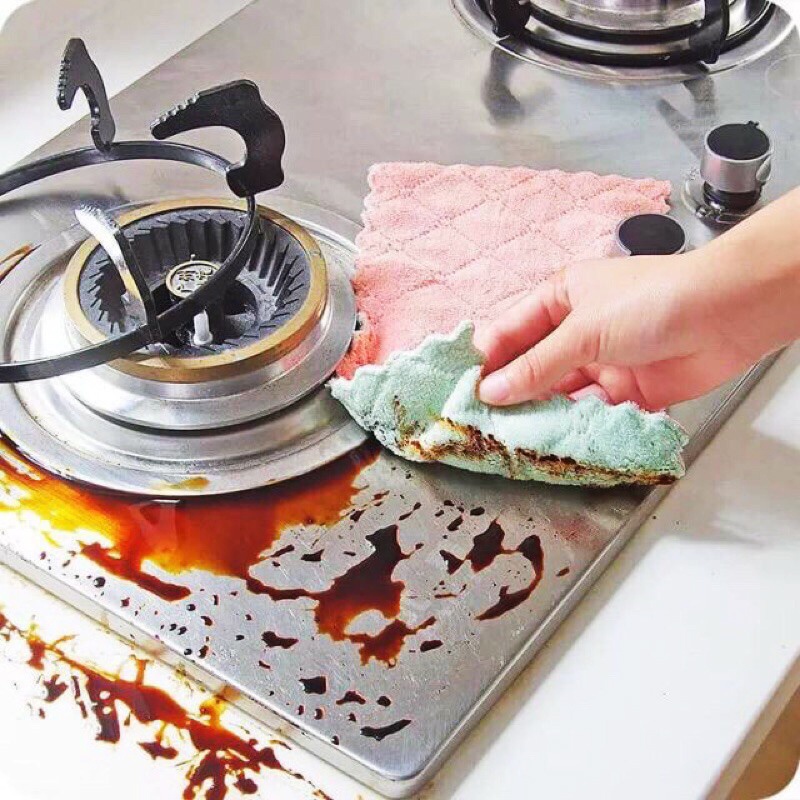 Khăn Lau Bếp Đa Năng 2 Mặt Siêu Thấm  Chống Dính Dầu Mỡ Hai Mặt HF025