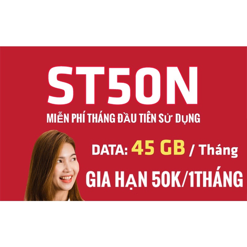 Sim Viettel 4G chuyên dùng data 45gb 1 tháng tốc độ cao miễn phí tháng đầu tiên sử dụng