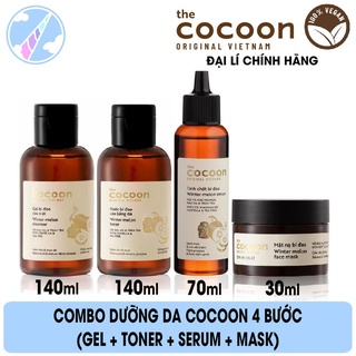 Combo Dưỡng Da 4 Bước Cocoon (Gel + Toner + Serum + Mặt nạ)