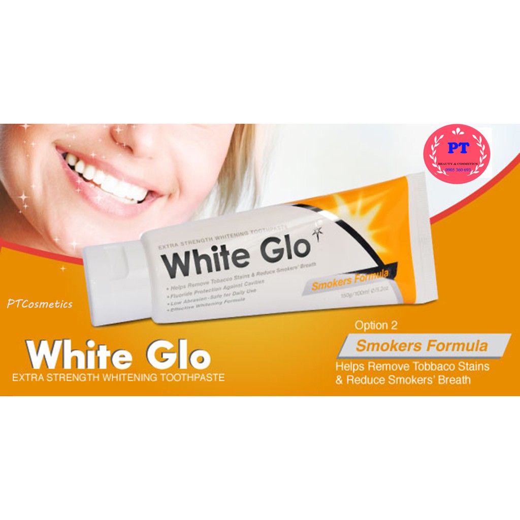 [Có Tem Nhãn] Kem đánh răng dành cho người hút thuốc white glo 150G Chính Hãng