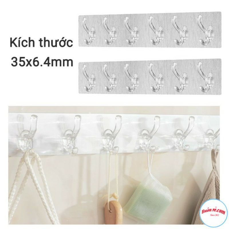 Thanh treo đồ dán tường 6 móc