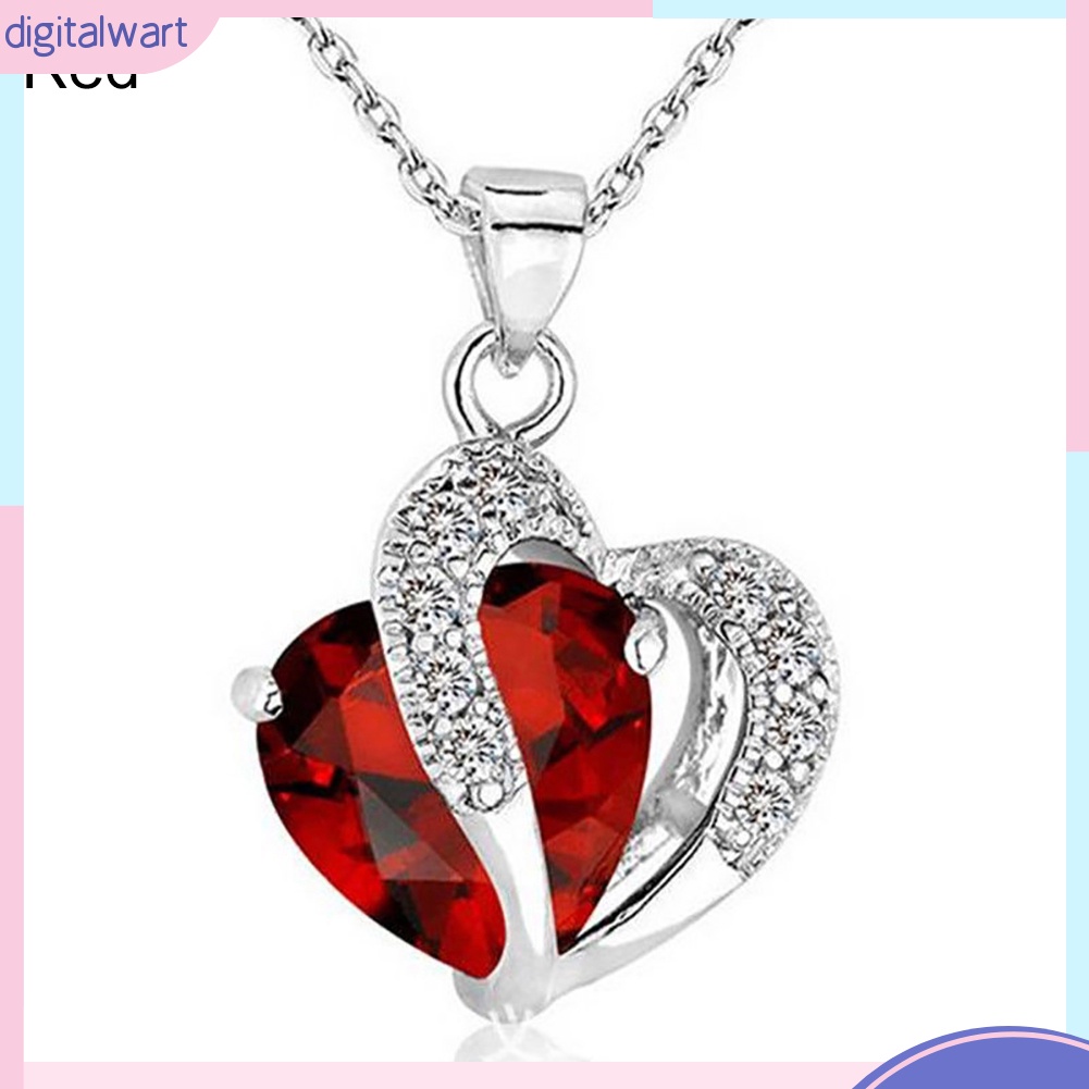 Dây Chuyền Mặt Trái Tim Đính Đá Thời Trang Cho Nữ