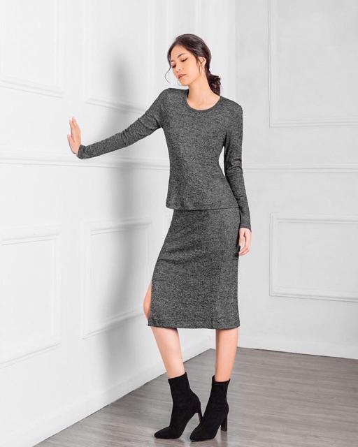 Set Wilfred Len Áo Và Váy Xẻ