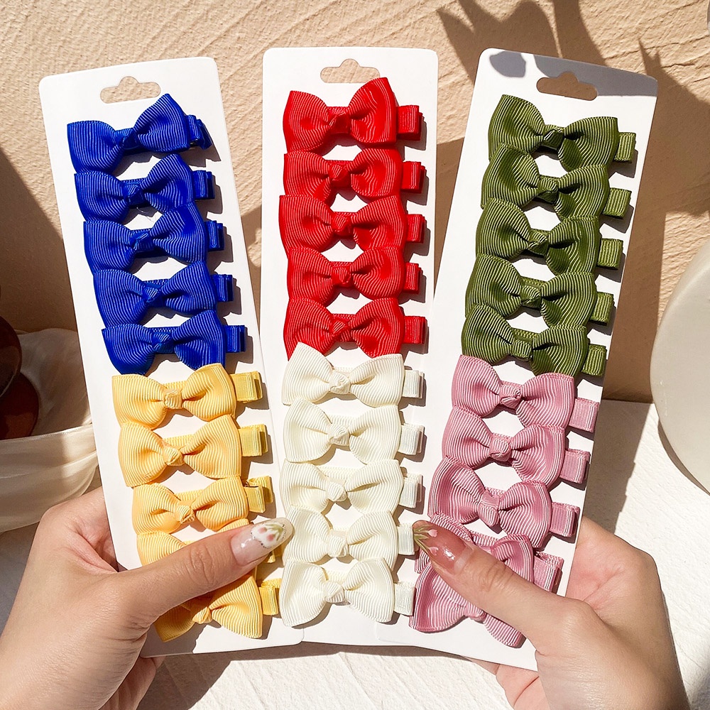 Set 10 kẹp tóc KIDSBOWS đính nơ ruy băng xinh xắn dành cho bé gái