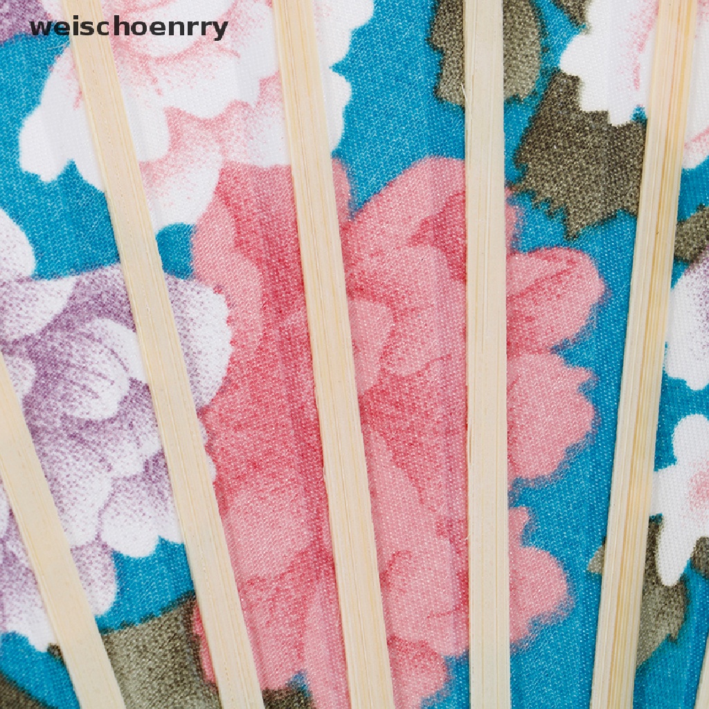 Quạt xếp cầm tay bằng lụa phong cách thanh lịch tùy chọn họa tiết