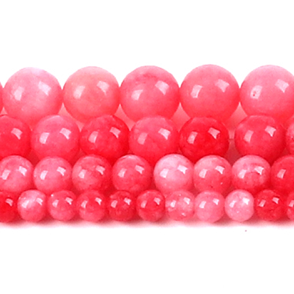 Chuỗi hạt đá tròn tự nhiên màu đỏ kích thước 6-12 mm dùng để làm trang sức thủ công
