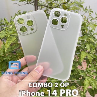 Combo 2 ốp lưng trong nhám unibody iphone 14 pro siêu mỏng