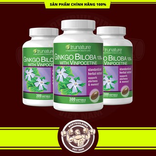 Viên uống Ginkgo Biloba Trunature 120mg hoạt chất cao - Viên Bổ Não, Tăng Cường Trí Nhớ Của Mỹ 300 Viên