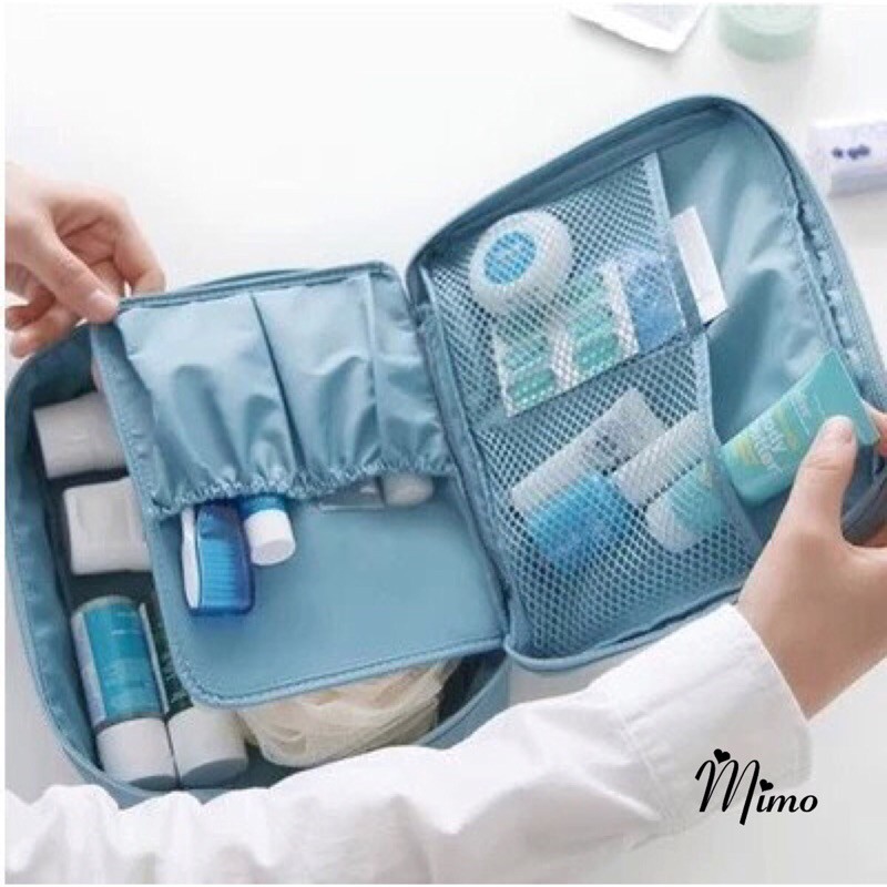 Túi đựng mỹ phẩm chống nước đựng đồ cá nhân du lịch, dụng cụ trang điểm vải dày dặn tiện lợi mang du lịch