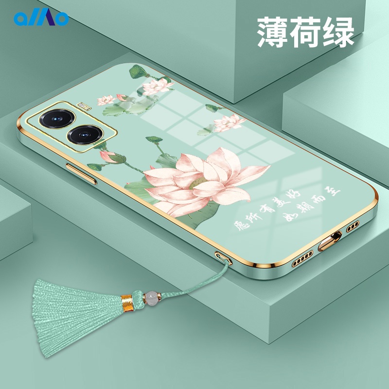 Vivo Ốp Điện Thoại Chống Sốc Hình Hoa Sen Cho Vivoy29 5g y17s y02 v21s y02s y35 4g y30 5g y16 5g y01a y77 5g y77 y75 Y55G