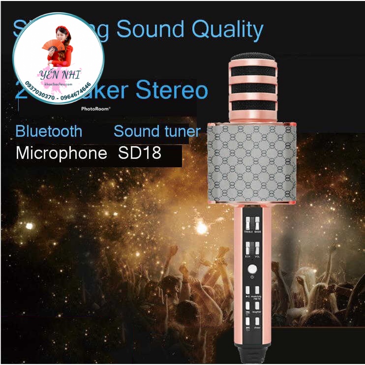 MICRO KARAOKE BLUETOOTH SD18 - KẾT NỐI NHANH - MICRO THU ÂM TỐT - ÂM THANH CỰC HAY