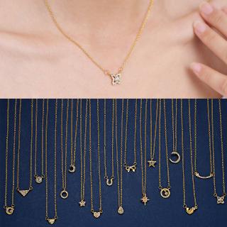 Vòng cổ Dài Mặt Tròn / Ngôi Sao / Mặt Trăng / Trái Tim Pha Lê Thời Trang