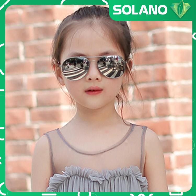 Kính cho bé trai bé gái SOLANO kính trẻ em mắt kính chống tia UV gọng kim loại dáng phi công cực yêu FA-001174