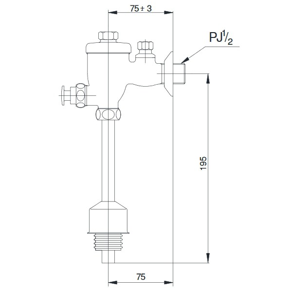 Van xả nhấn tiểu nam Toto TS402P, van nhấn tiểu nam giá rẻ