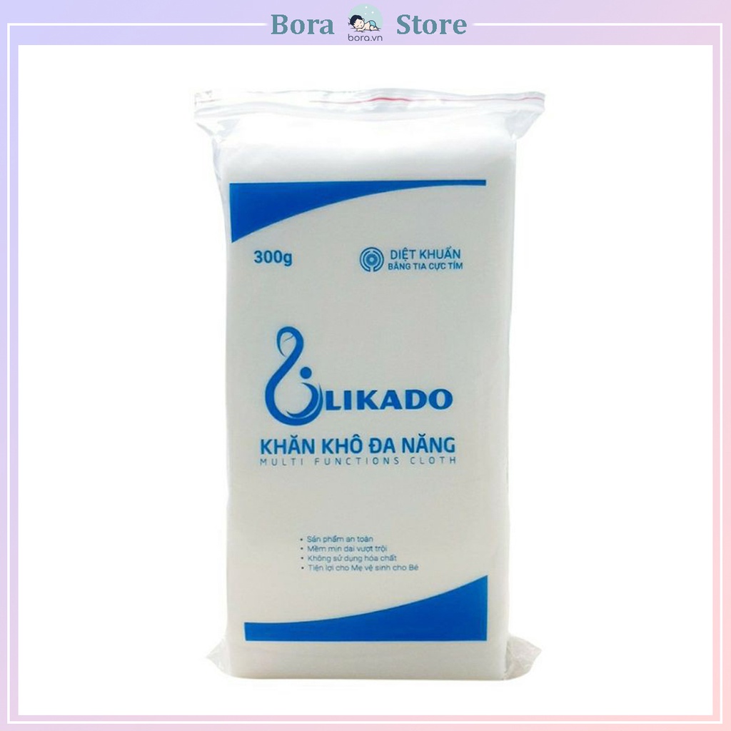 Khăn khô đa năng Likado cao cấp 300g, mềm mịn, an toàn cho bé, 270 tờ, 14x20cm