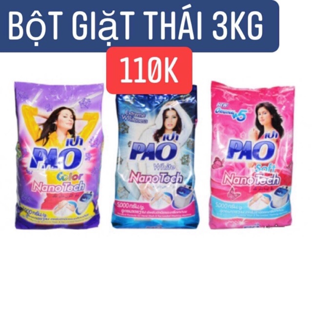 BỘT GIẶT PAO THÁI LAN GIẶT SIÊU SẠCH