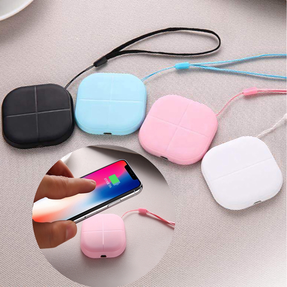 Q5 Qi Wireless Charger Mini Square Power Bank Portable Micro USB Charger for Smart Phones Fast Charging