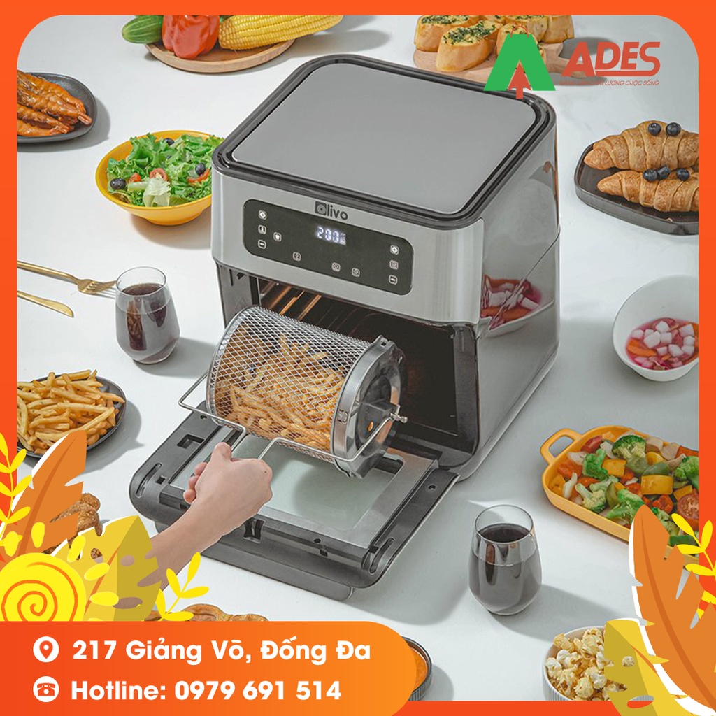 Nồi Chiên Không Dầu Olivo AF12 - BẢO HÀNH CHÍNH HÃNG 24 THÁNG - THƯƠNG HIỆU MỸ - DUNG TÍCH LỚN