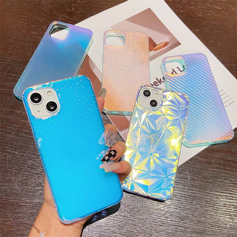 Ốp Điện Thoại TPU Mềm Màu Laser Gradient Sang Trọng Cho iPhone 12 13 Pro Max 13 Mini