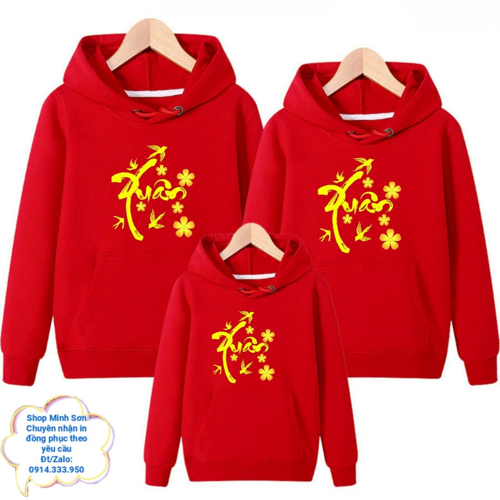 🎼🇻🇳🎼ÁO NỈ HOODIE CHỮ XUÂN ĐÓN TẾT , NỈ MŨ GIA ĐÌNH, ÁO ĐÔI  LOẠI 1 ĐỦ MÀU ĐỦ SIZE | BigBuy360 - bigbuy360.vn