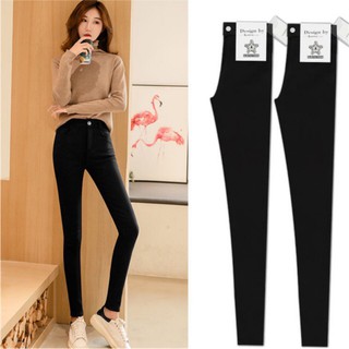 Quần tregging nữ skinny cạp cao, quần tregging vải dày dặn co giãn tôn dáng