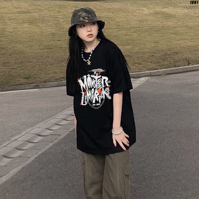 Áo thun tay lỡ nam nữ unisex Monster Limericks 1061 form rộng HY KOREA