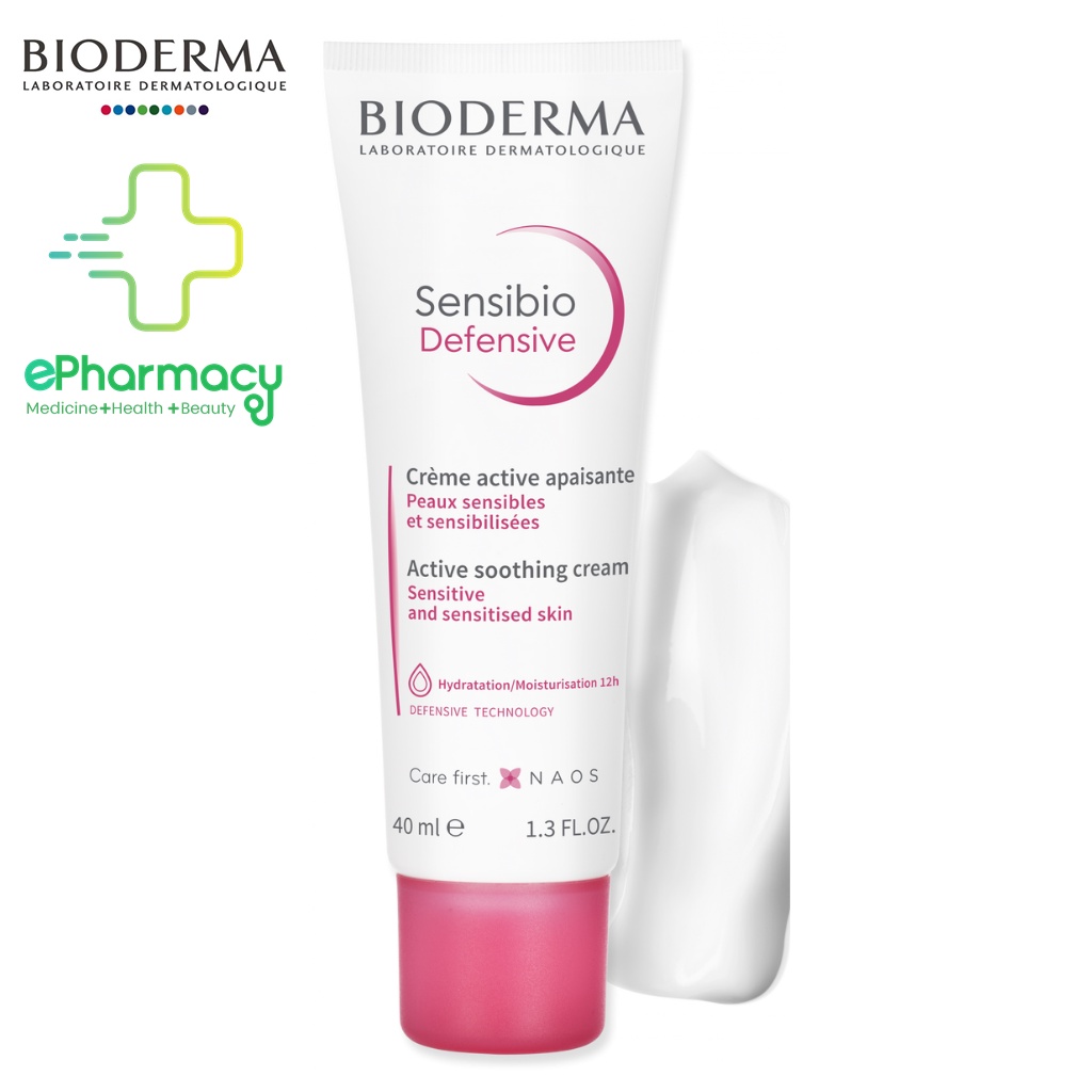 Kem Dưỡng Ẩm Bioderma Sensibio Defensive Active Soothing Cream làm dịu da thường và da nhạy cảm 40ml