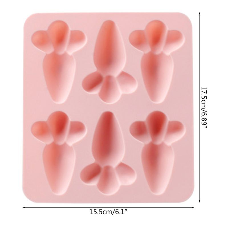 Khuôn Silicone Làm Bánh / Xà Phòng / Bánh Quy Hình Cà Rốt Phục Sinh Diy