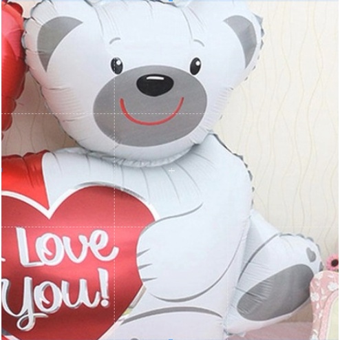 Bong Bóng Lá Nhôm 16 Inch Hình Gấu Ôm Nhau Dễ Thương Trang Trí Tiệc
