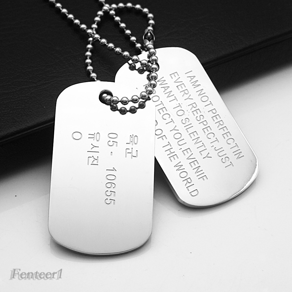 [FENTEER1] Descendant of the Sun Song Joong Ki Korean Army Card Pendant Necklace