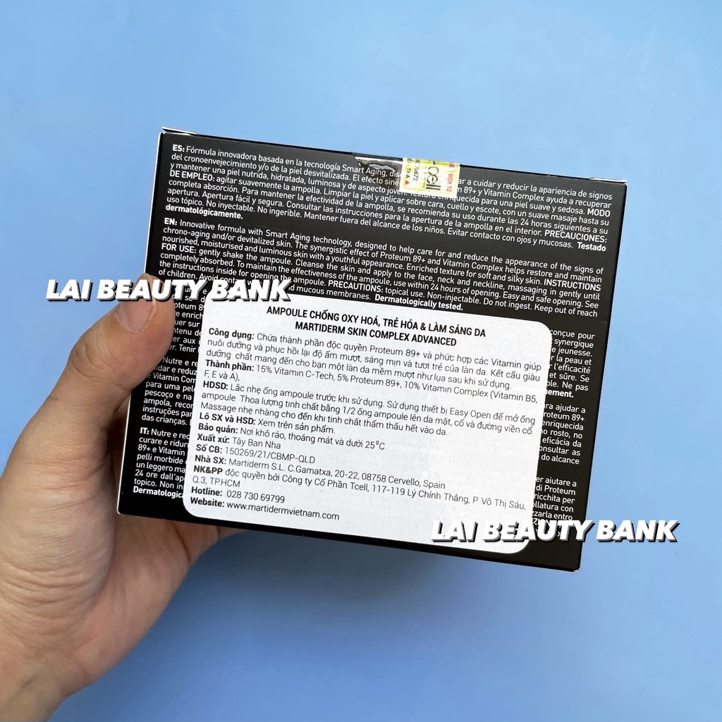 [TÁCH LẺ 2ML/ỐNG] Ampoule 15% VitC LAA trẻ hóa, làm sáng da, dưỡng căng mịn MartiDerm Black Diamond | BigBuy360 - bigbuy360.vn