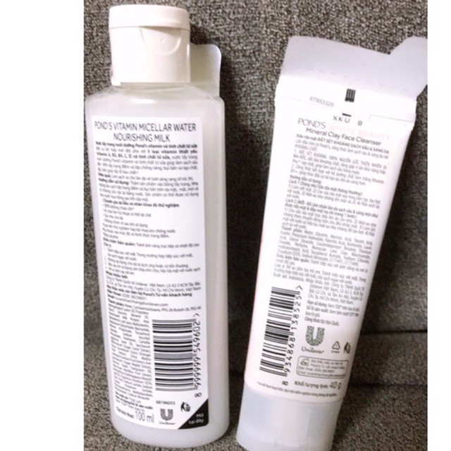 Bộ Pond's Sữa rửa mặt đất sét Sáng Mịn Sạch Sâu 40g + Tẩy trang Micellar water 100ml