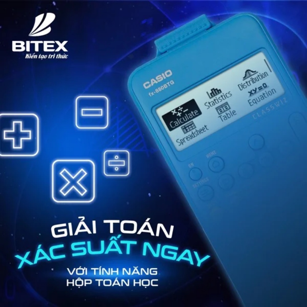 Máy Tính CASIO Fx-880BTG Mới Nhất Dành Cho Học Sinh Cấp 2 Cấp 3, Lớp 6 Đến Lớp 12 Chuyên Dụng Mang Vào Phòng Thi