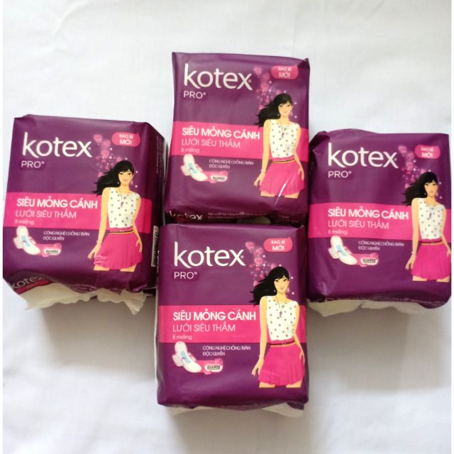 Combo 8 gói BVS Kotex Pro siêu mỏng cánh